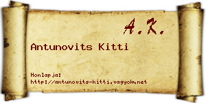 Antunovits Kitti névjegykártya