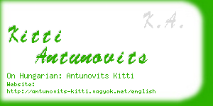 kitti antunovits business card